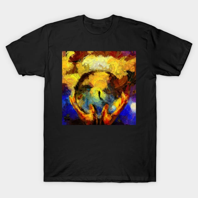 Crystal ball in hands T-Shirt by rolffimages